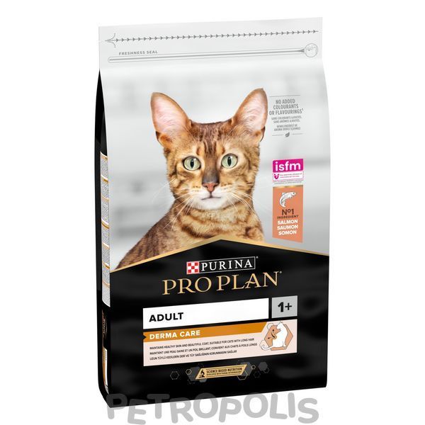 Purina Pro Plan Derma Care - сухой корм для здоровья кожи и красоты шерсти у взрослых кошек с лососем 10 кг 12538880 фото