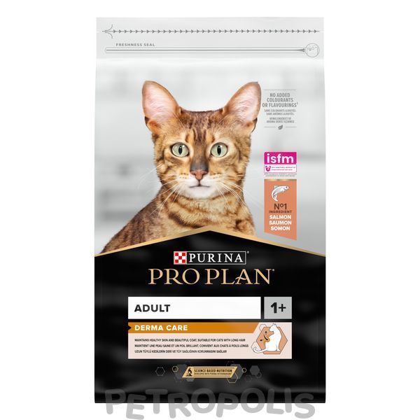 Purina Pro Plan Derma Care - сухой корм для здоровья кожи и красоты шерсти у взрослых кошек с лососем 10 кг 12538880 фото