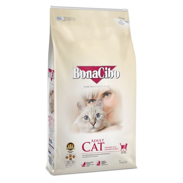 BonaCibo Adult Cat Chicken&Rice with Anchovy 5 kg BC405642 фото