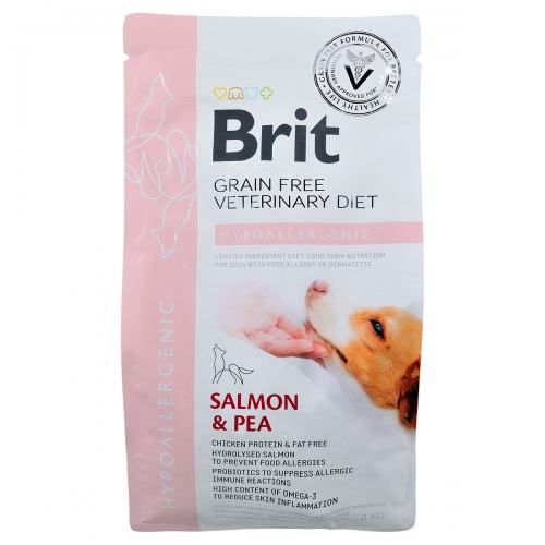 Сухий корм Brit GF VetDiet Dog Hypoallergenic для собак, при харчовій алергії, з лососем, горохом і гречкою, 2 кг 1111151950 фото