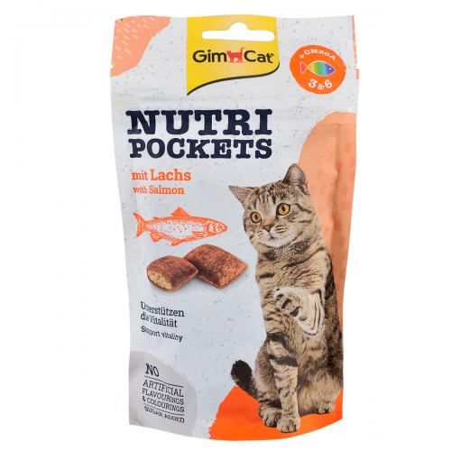 Вітамінні ласощі GimCat Nutri Pockets для котів, лосось, 60 г 1111138663 фото