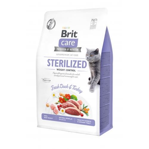 Корм сухий Brit Care Cat Grain Free Sterilized Weight Control для стерилізованих котів з надмірною вагою качка та індичка 400 г 171295/0808 фото