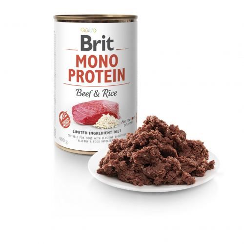 Корм вологий Brit Mono Protein Beef and Rice для собак з яловичиною та рисом 400 г 100832/100054/9735 фото