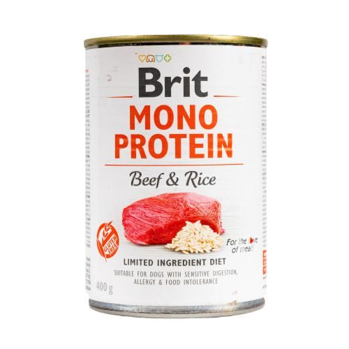 Корм вологий Brit Mono Protein Beef and Rice для собак з яловичиною та рисом 400 г 100832/100054/9735 фото