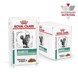 Royal Canin Diabetic Feline Pouches - дієтичний вологий корм для котів при цукровому діабеті (шматочки у соусі) 85 г 40850011 фото