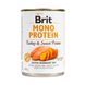 Корм вологий Brit Mono Protein Turkey and Sweet Potato для собак з індичкою та бататом 400 г 100837/100056/9759 фото 1