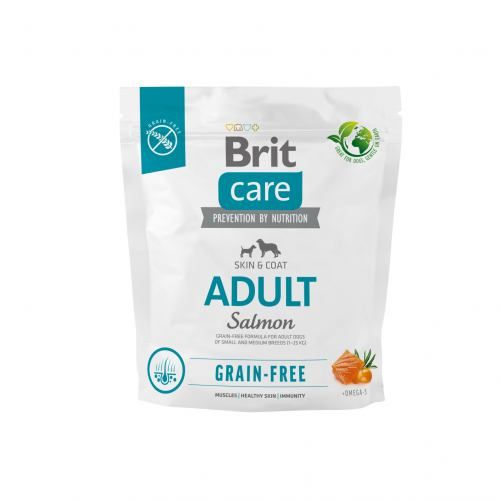 Корм сухий Brit Care Dog Grain-free Adult для дорослих собак малих і середніх порід беззерновий з лососем 1 кг 172196 фото