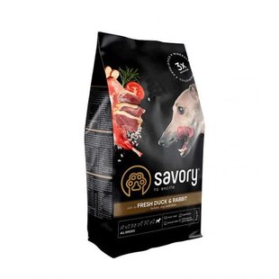 Корм сухий Savory Adult All Breeds rich in Fresh Duck and Rabbit для собак усіх порід зі свіжою качкою та кроликом 1 кг 30167 фото