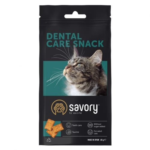 Хрумкі ласощі Savory Cats Snacks Pillows Dental Care для дорослих котів подушечки для здоров'я зубів 60 г 31478 фото