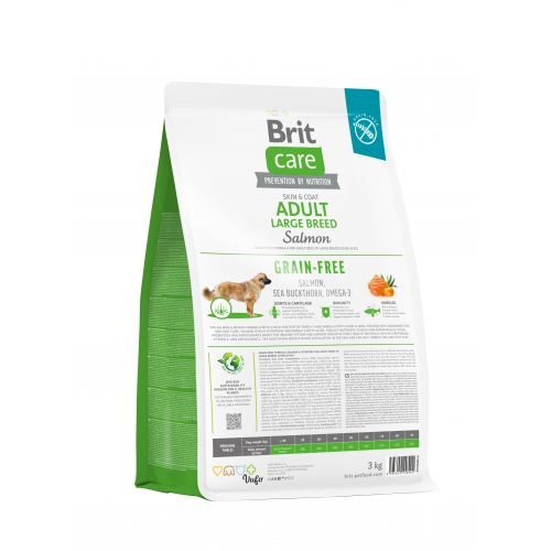 Корм сухий Brit Care Dog Grain-free Adult Large Breed для дорослих собак великих порід беззерновий з лососем 3 кг 172203 фото