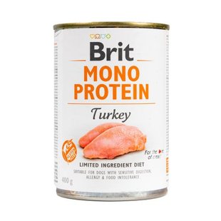 Корм вологий Brit Mono Protein Turkey для собак з індичкою 400 г 100838/100060/9780 фото