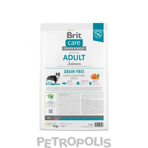 Корм сухий Brit Care Dog Grain-free Adult для дорослих собак малих і середніх порід беззерновий з лососем 3 кг 172197 фото