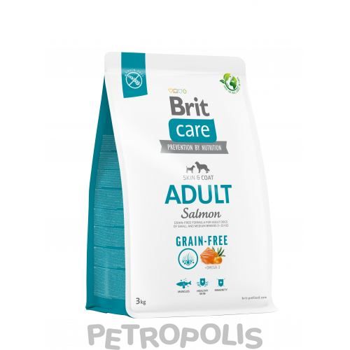 Корм сухий Brit Care Dog Grain-free Adult для дорослих собак малих і середніх порід беззерновий з лососем 3 кг 172197 фото