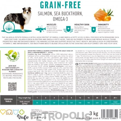 Корм сухий Brit Care Dog Grain-free Adult для дорослих собак малих і середніх порід беззерновий з лососем 3 кг 172197 фото