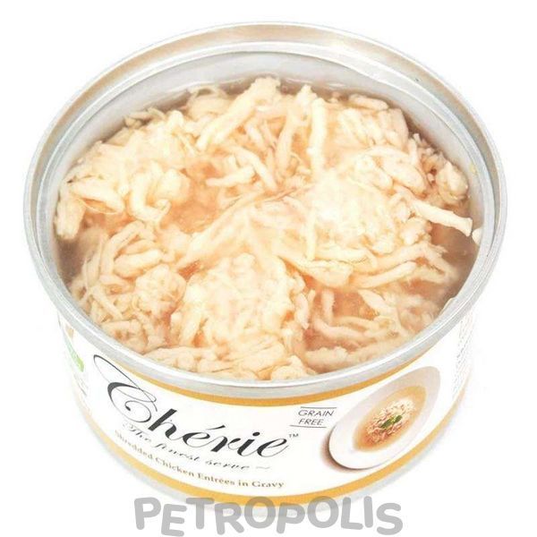 Cherie Signature Shredded Chicken Entrеes - вологий корм для дорослих котів з ніжними шматочками м'яса курки в соусі 80г CHS14303 фото