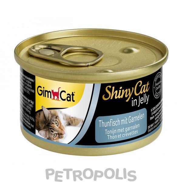 GimCat Shiny Cat - влажный корм для взрослых кошек с тунеядцем и креветками 70 г G-413099 /413297 фото