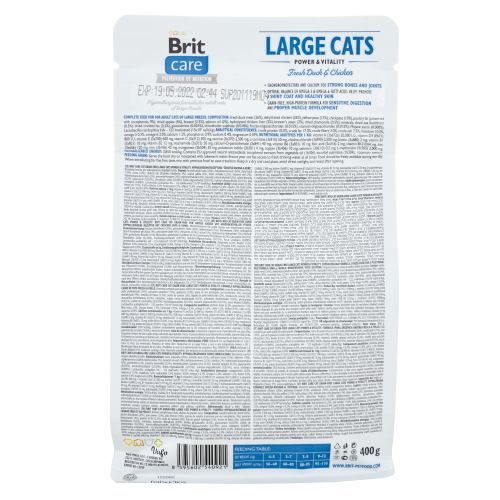 Корм сухий Brit Care Cat Grain Free Large Power Vitality для дорослих котів великих порід з качкою та куркою 400 г 171311/0921 фото