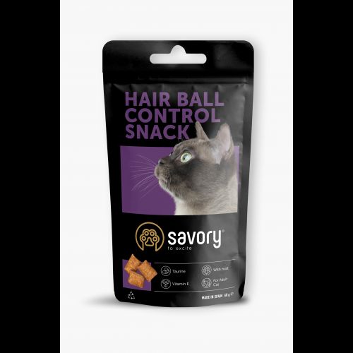 Хрумкі ласощі Savory Cats Snacks Pillows Hair Ball Control для дорослих котів подушечки для виведення шерсті 60 г 31485 фото