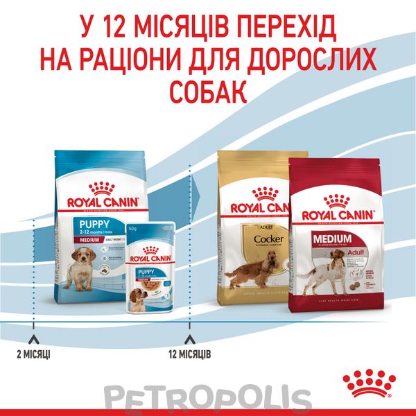 Сухий корм для собак Royal Canin MEDIUM PUPPY 1кг 30030101 фото