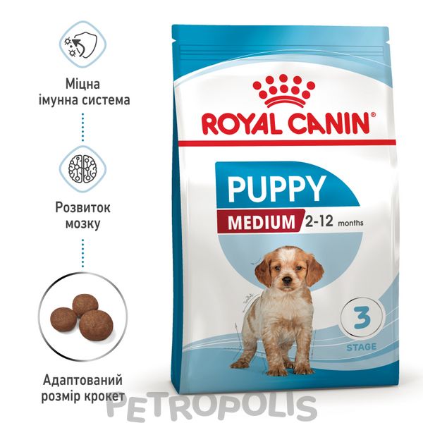 Сухий корм для собак Royal Canin MEDIUM PUPPY 1кг 30030101 фото