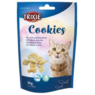 Ласощі Trixie Cookies для кішок, з лососем і котячою м'ятою, 50 г 1111151354 фото