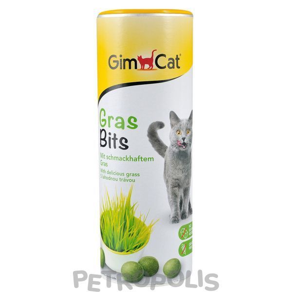 Витамизированные таблетки для кошек GimCat Gras Bits травяные шарики, пауч, 425 г G-427270 фото