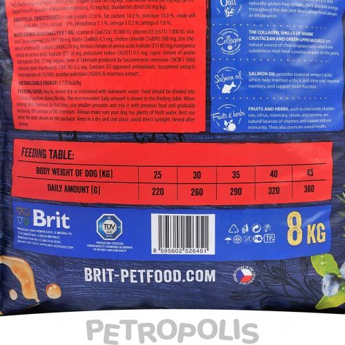 Корм сухий Brit Premium Dog Adult L для дорослих собак великих порід вагою 25-45 кг з куркою 8 кг 170826/6451 фото