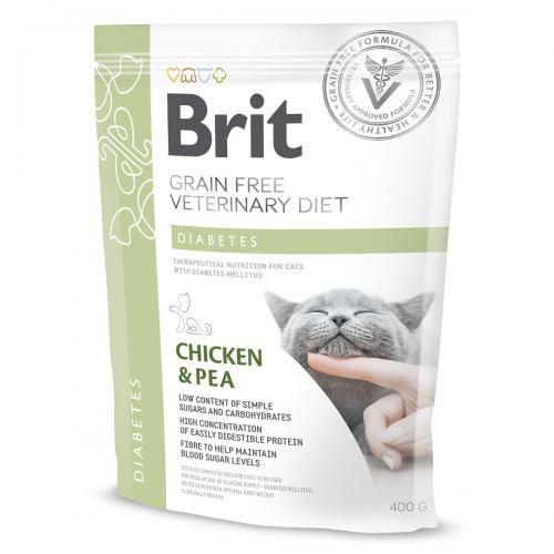 Сухий корм Brit GF VetDiet Cat Diabetes для котів, при цукровому діабеті, з куркою та горохом, 400 г 1111152756 фото